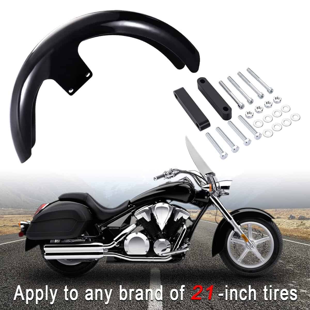 Guardabarros delantero de motocicleta Bravema para ruedas - Imagen 6