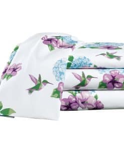 Juego de sábanas blancas de 4 piezas con estampado de