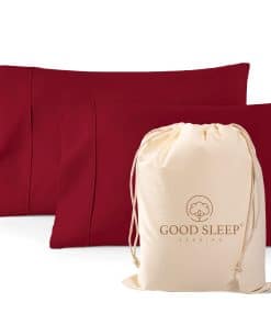 Set de 2 Fundas de Almohada King Color Borgoña de 1000