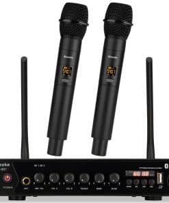 Sistema de Micrófono Inalámbrico UHF Dual con Dos