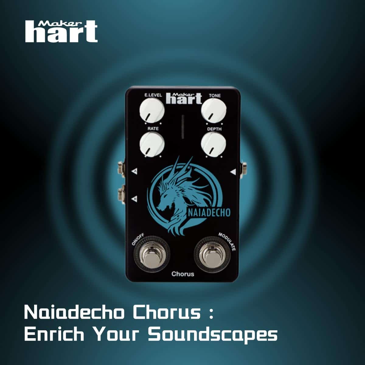 Pedal de coro Maker Hart NAIADECHO/CHORUS con interruptor - Imagen 4