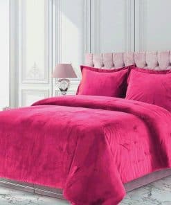 Edredón Impression Bedding Velvet Hot Pink Super Queen 90"