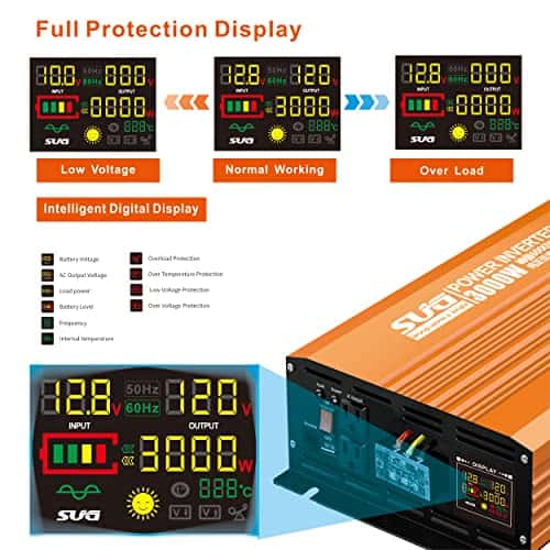Inversor de Onda Sinusoidal Pura de 3000W 12V DC a 120V AC - Imagen 3