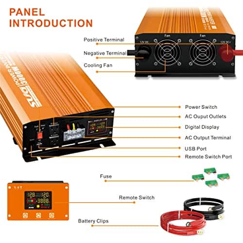 Inversor de Onda Sinusoidal Pura de 3000W 12V DC a 120V AC - Imagen 6
