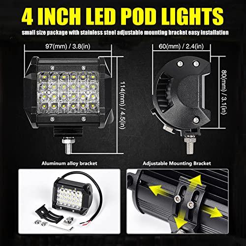 MUVKQC Luces de trabajo LED, 30PCS 4IN 72W Cuadrada Barra - Imagen 3