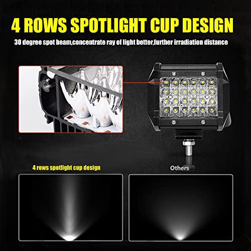 MUVKQC Luces de trabajo LED, 30PCS 4IN 72W Cuadrada Barra - Imagen 4