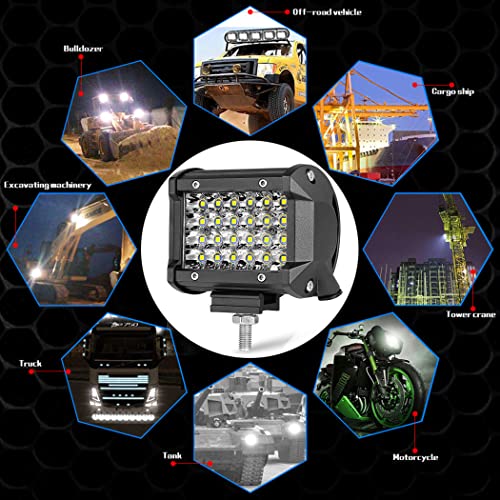 MUVKQC Luces de trabajo LED, 30PCS 4IN 72W Cuadrada Barra - Imagen 9