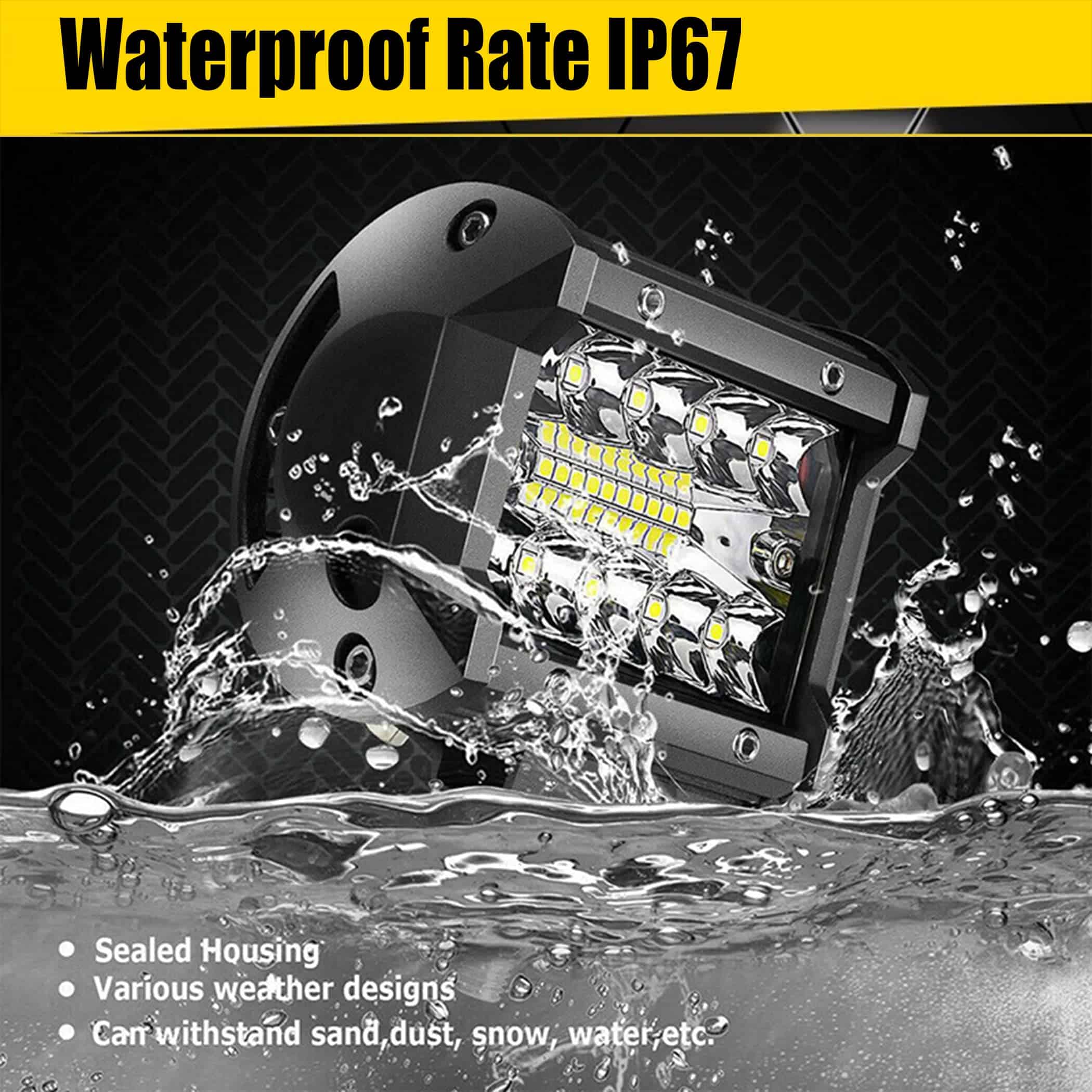 MUVKQC Luz de trabajo LED, 20 piezas 4 pulgadas Triple Fila - Imagen 6