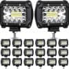 MUVKQC Luz de trabajo LED, 20 piezas 4 pulgadas Triple Fila