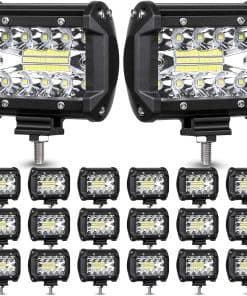 MUVKQC Luz de trabajo LED, 20 piezas 4 pulgadas Triple Fila