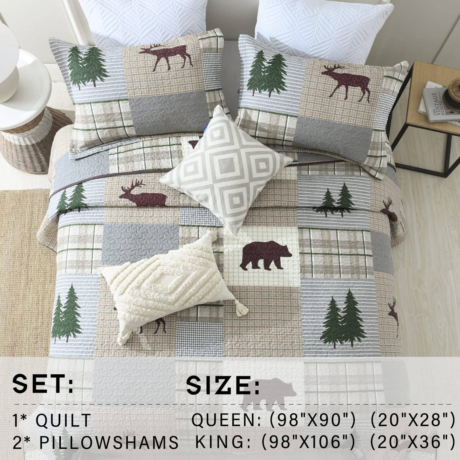 Juego de Edredón Queen Size PERHOM - 100% Algodón Ligero - Imagen 9