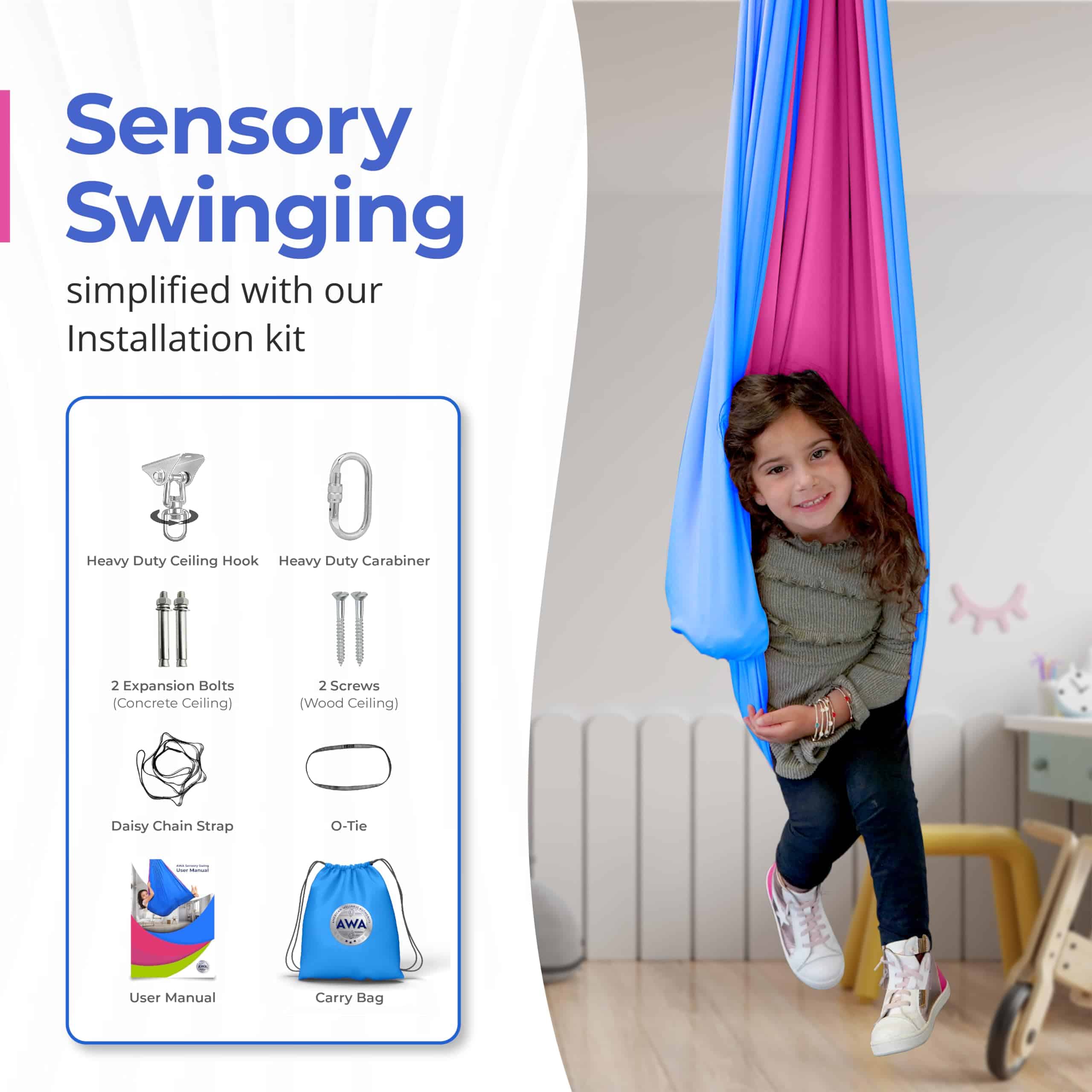 Columpio Sensorial AWA Indoor para Niños y Adultos con - Imagen 8