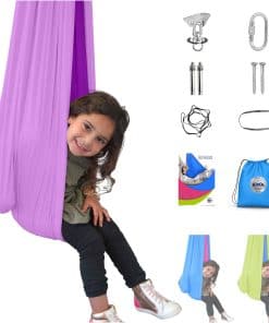 Columpio Sensorial Interior para Niños y -Rosa/Morado