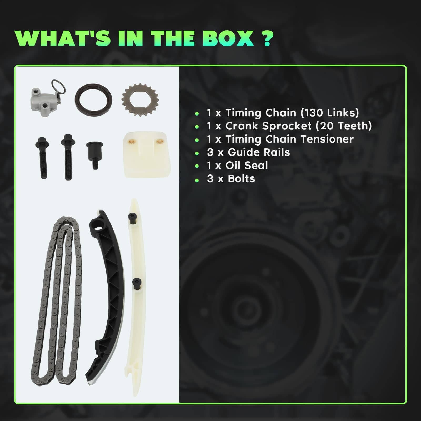 Kit de Cadena de Tiempo SCITOO 22HP47N ETCK2102 TK343 para - Imagen 3