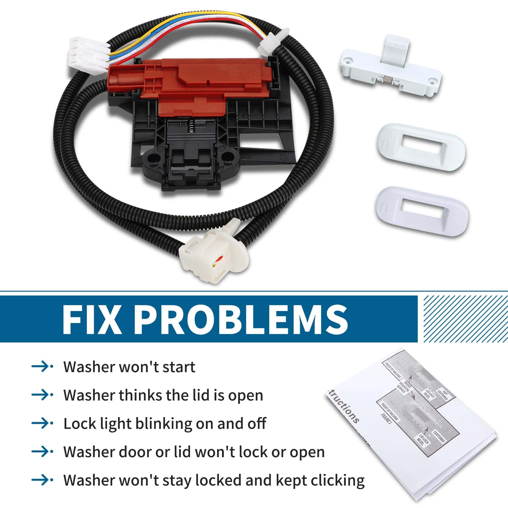 Bloqueo de tapa de lavadora W10404050 W10238287 actualizado - Imagen 6