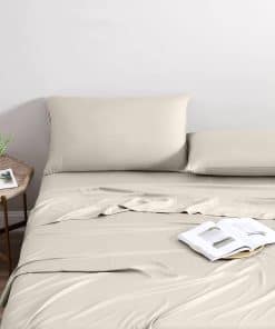 Juego de sábanas 100% viscosa derivada de -Beige