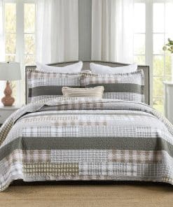 Colcha King Size Y-PLWOMEN - 100% Algodón Gris Verdoso