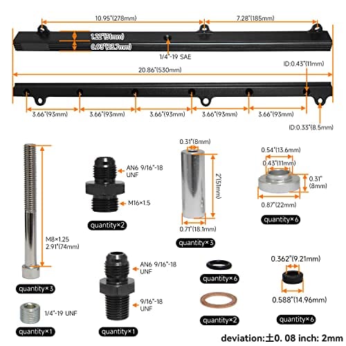 Riel de Inyector de Combustible de Alto Flujo PKSABB - Imagen 7