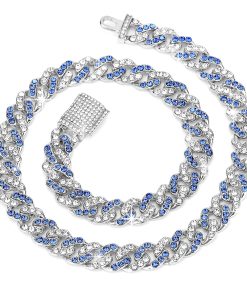 Collar de Cadena de Perro de 18 Pulgadas con Brillo Azul