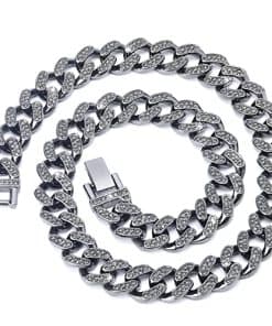 Collar de Cadena Brillante para Perros de 18 pulgadas Negro