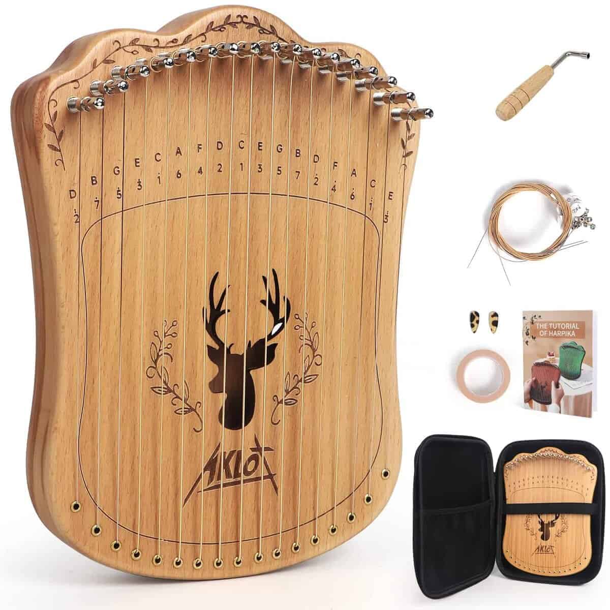 Arpa Lira AKLOT, 17 Cuerdas Metálicas, Piano de Pulgar con