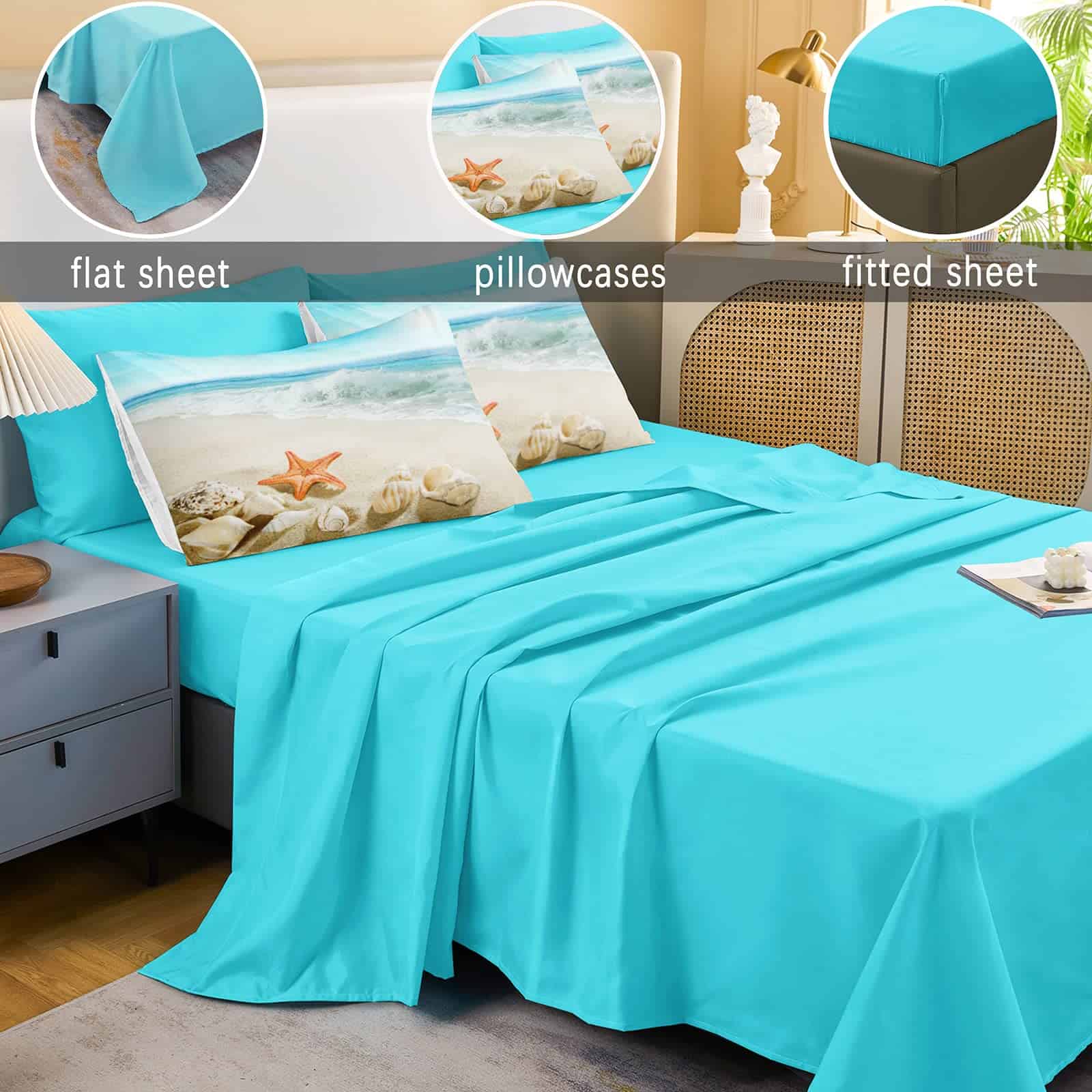 Conjunto de Ropa de Cama Costera Bedbay 8 Piezas Juego de - Imagen 4