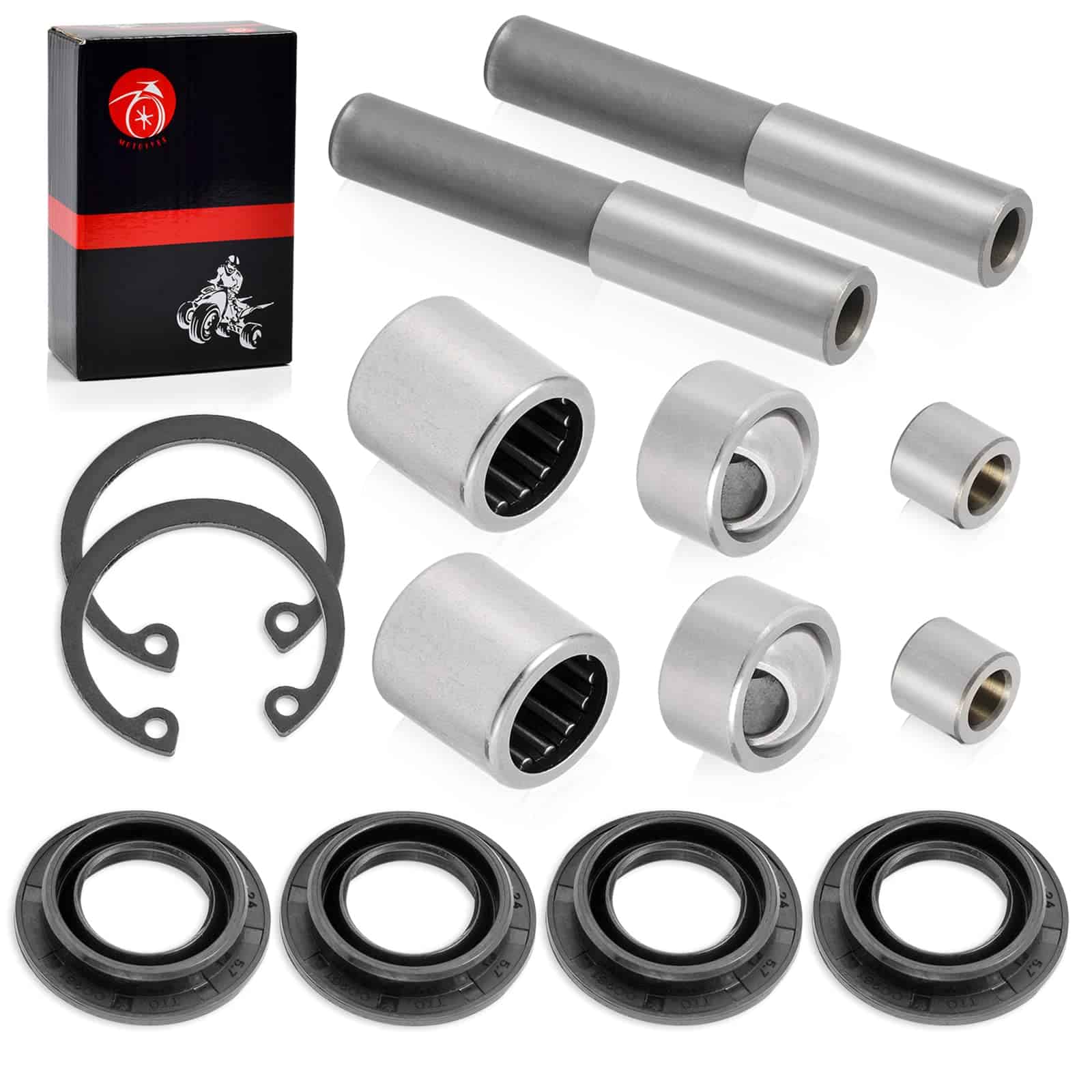 2 Set Front Upper A-Arm Bearing SEAL BALL JOINT SLEEVE Kit - Imagen 6