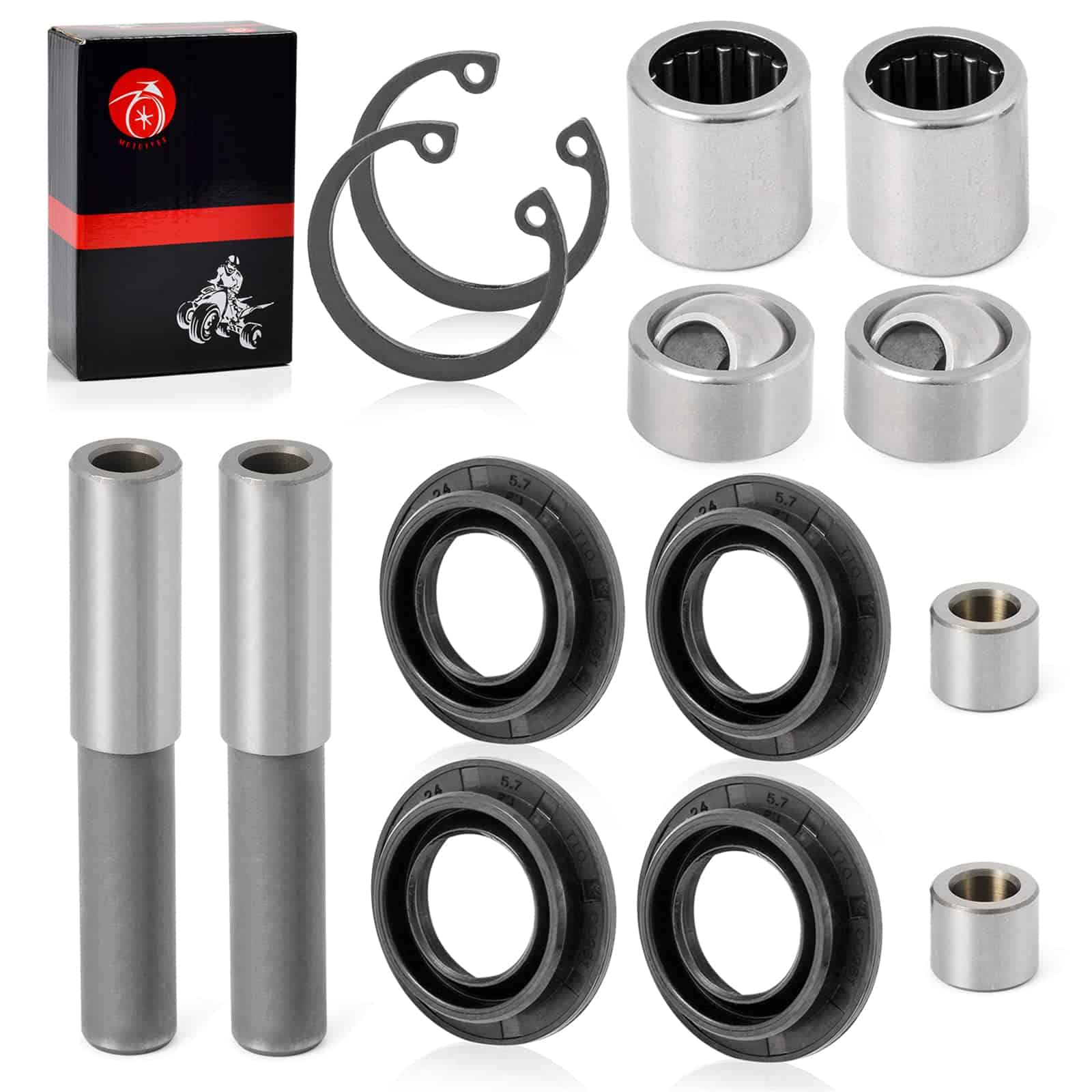 2 Set Front Upper A-Arm Bearing SEAL BALL JOINT SLEEVE Kit - Imagen 4