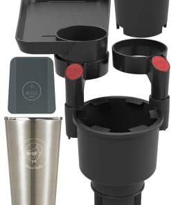 Triple Portavasos Expandible para Autos con Bandeja