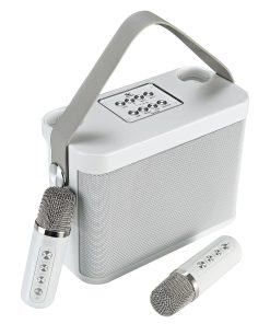 Máquina de Karaoke Portátil con 2 Micrófonos Inalámbricos,