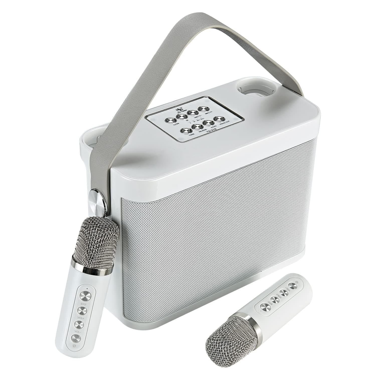 Máquina de Karaoke Portátil con 2 Micrófonos Inalámbricos,