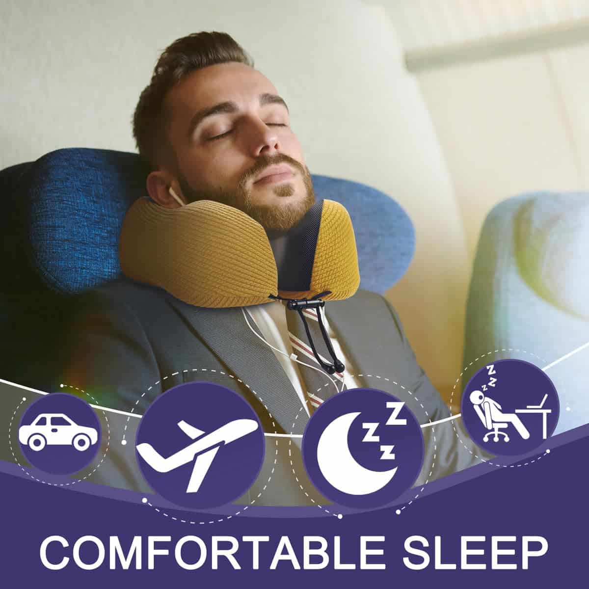 Almohada de Cuello napfun para Viaje, Almohada de Viaje - Imagen 3