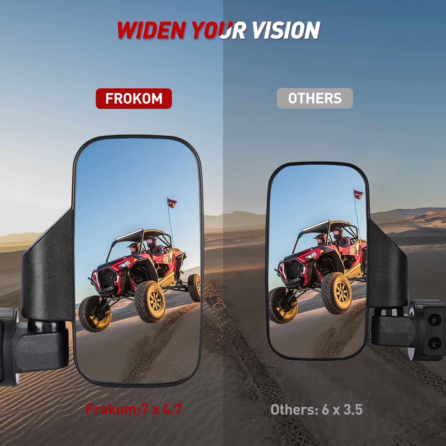 Espejo Lateral UTV Frokom, Espejos UTV Compatibles con - Imagen 5