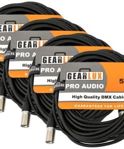 Cable DMX Gearlux, 3 Pines, Macho a Hembra, 50 Pies -