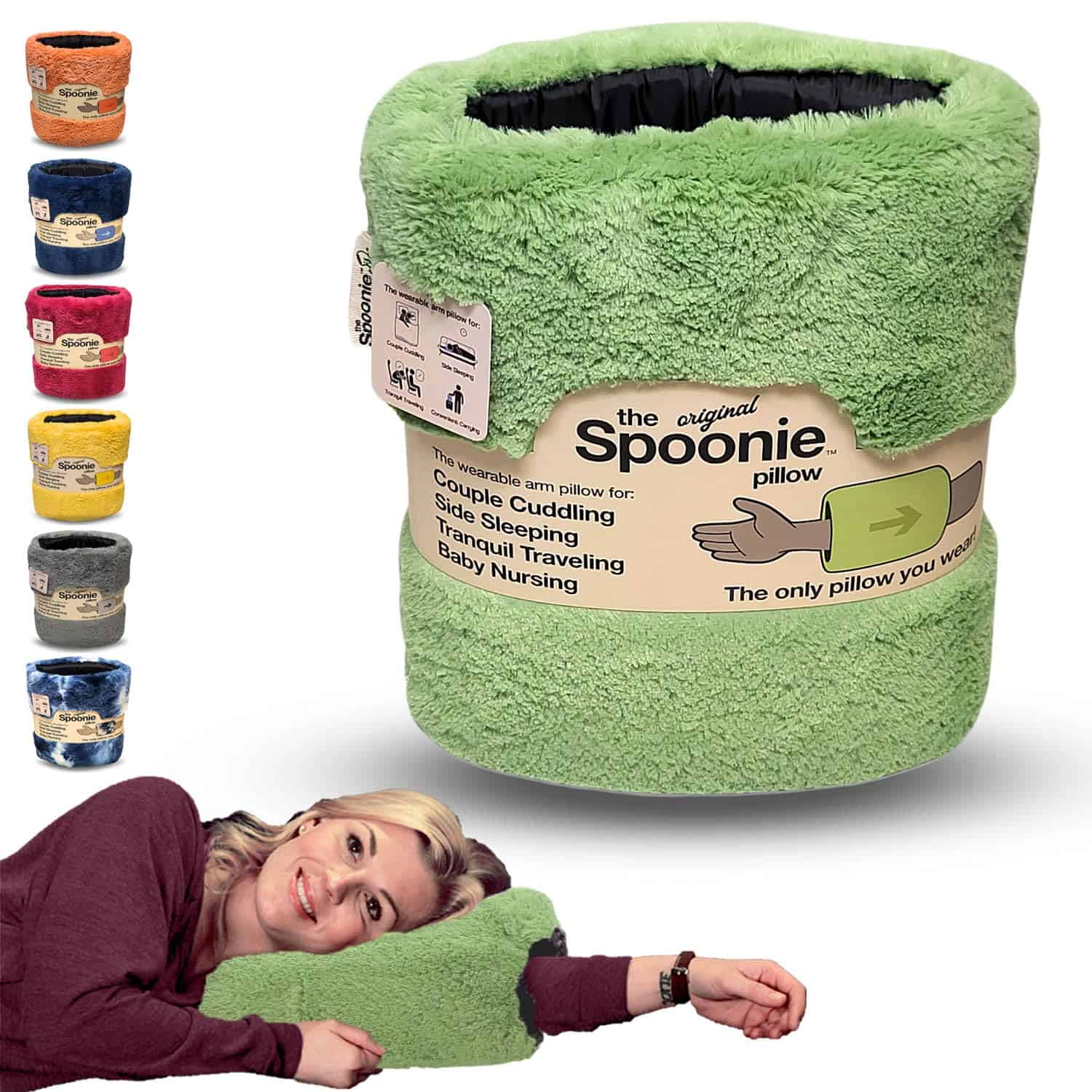 Almohada de Brazo Spoonie con Orificio -Pistacho