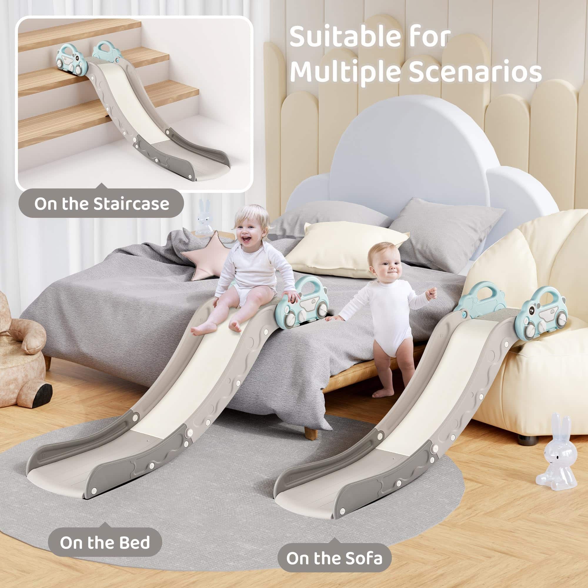 Resbaladilla para niños pequeños con forma de nube para - Imagen 3