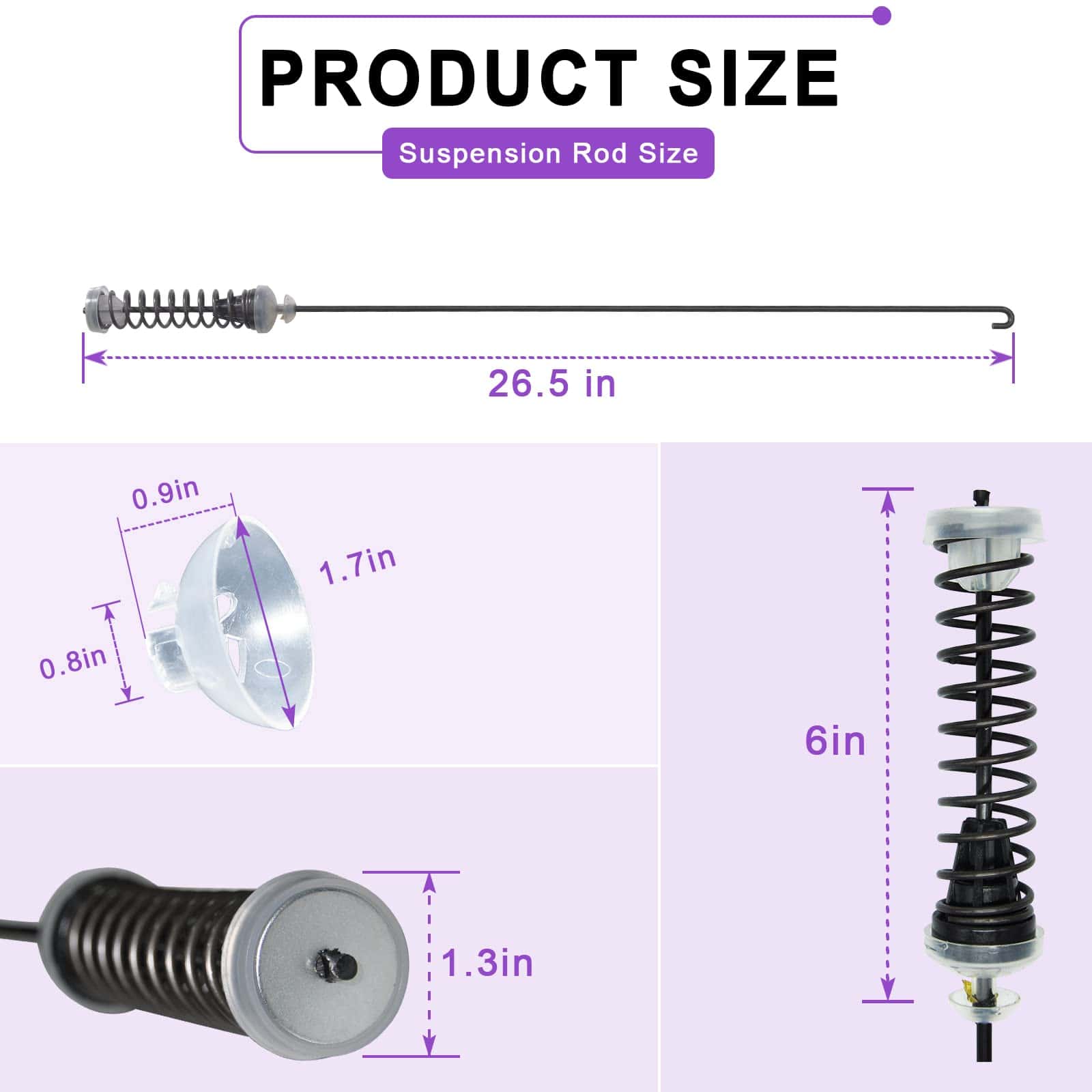 Kit de varilla de suspensión para lavadora DEEKOOL - Imagen 4