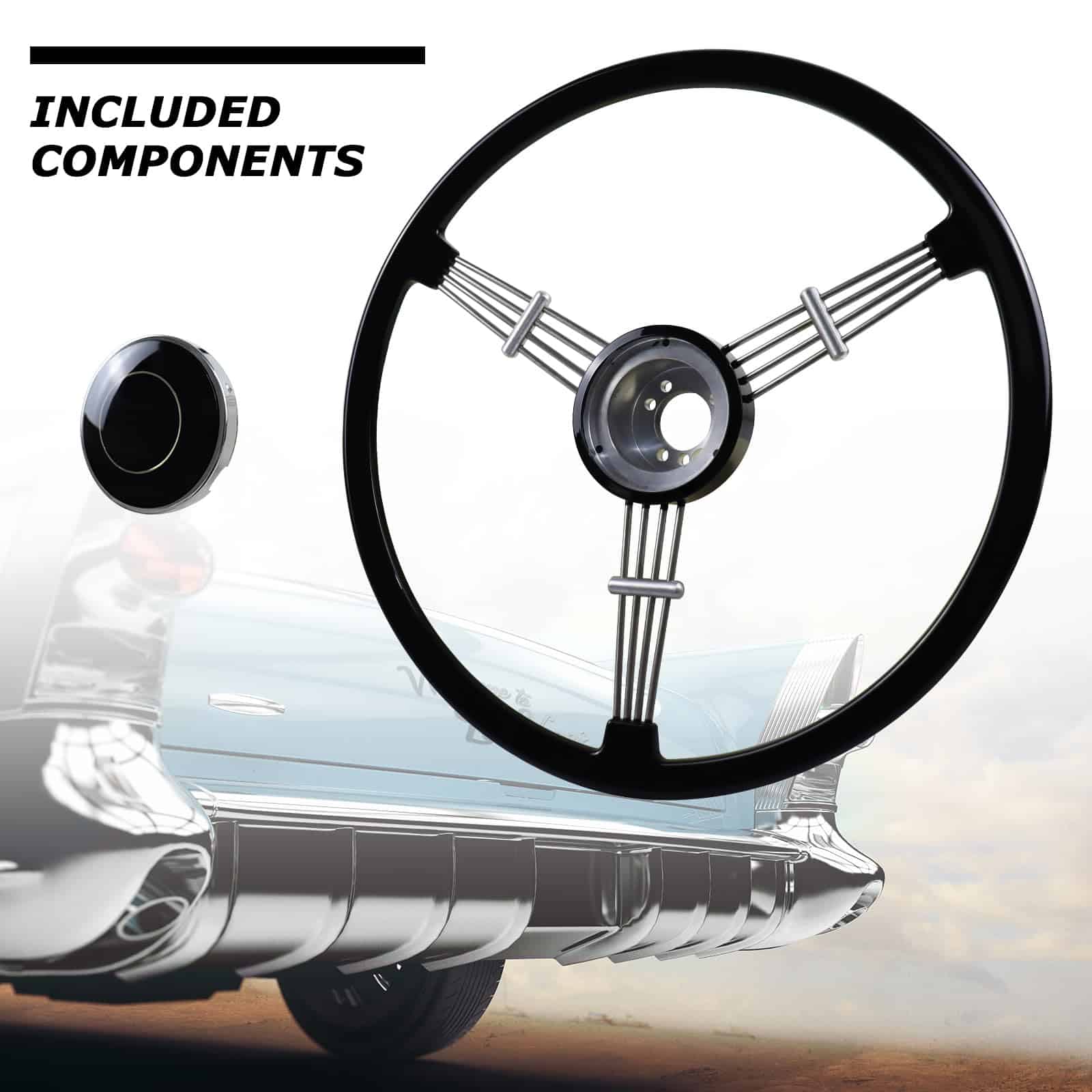 Volante Retro Clásico Estilo con Diseño de Banjo Negro de - Imagen 7