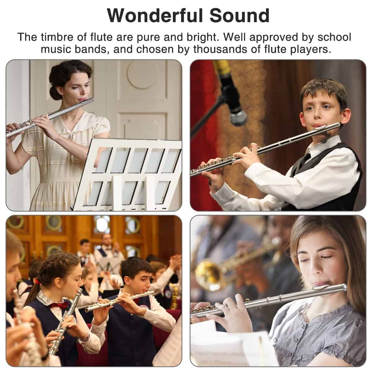 Flauta C de Orificio Abierto POGOLAB, 16 Llaves para - Imagen 9