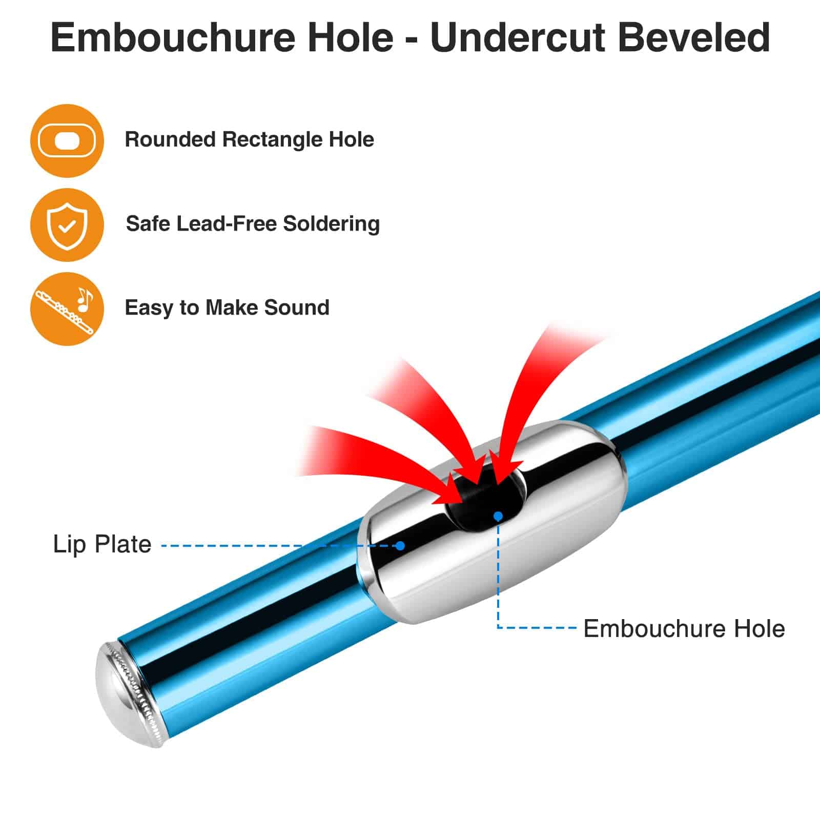 Flauta POGOLAB, Agujero C Cerrado 16 Llaves Instrumento de - Imagen 4