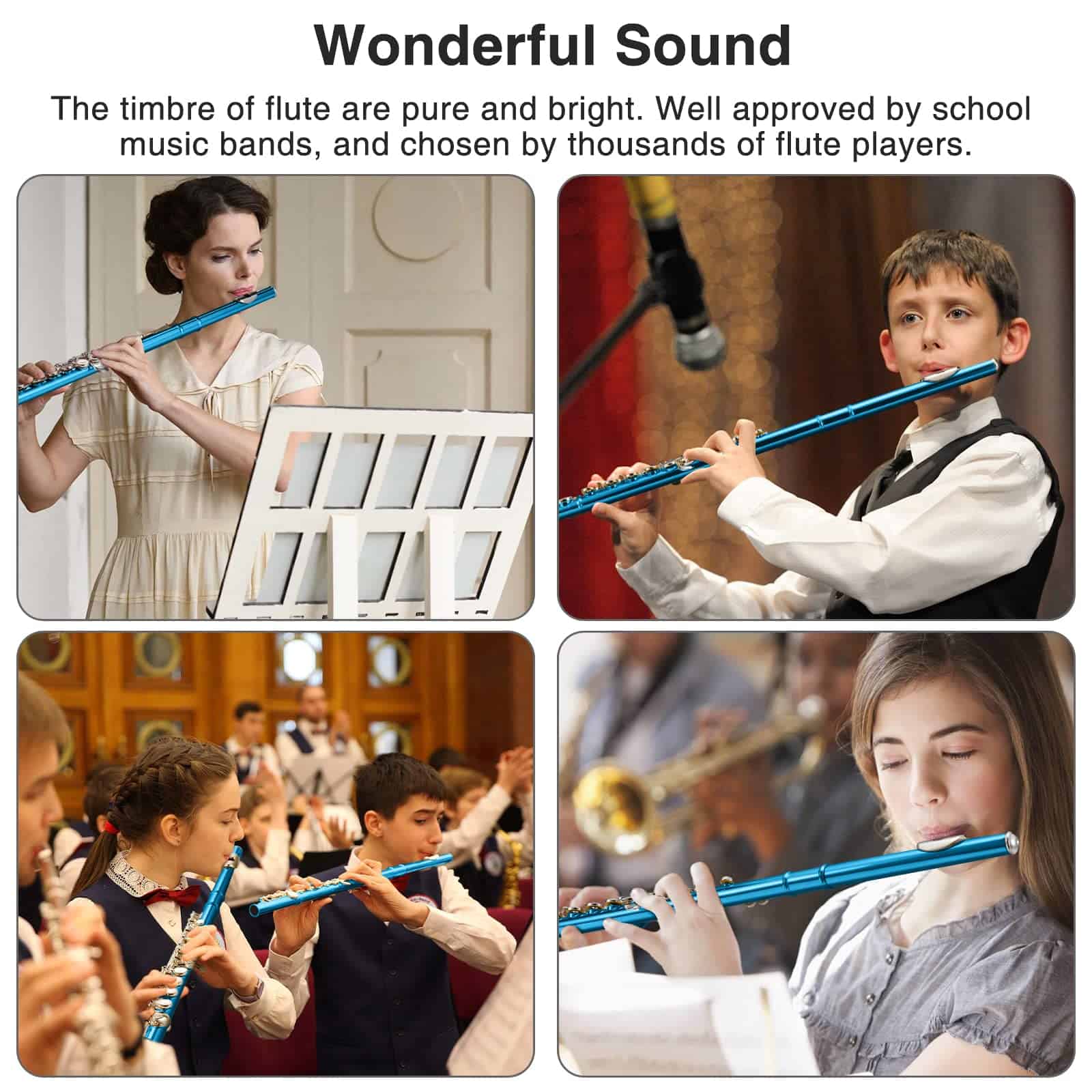 Flauta POGOLAB, Agujero C Cerrado 16 Llaves Instrumento de - Imagen 9