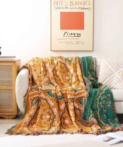 Manta Bohemia de Y-PLWOMEN en Naranja, Manta 100% de