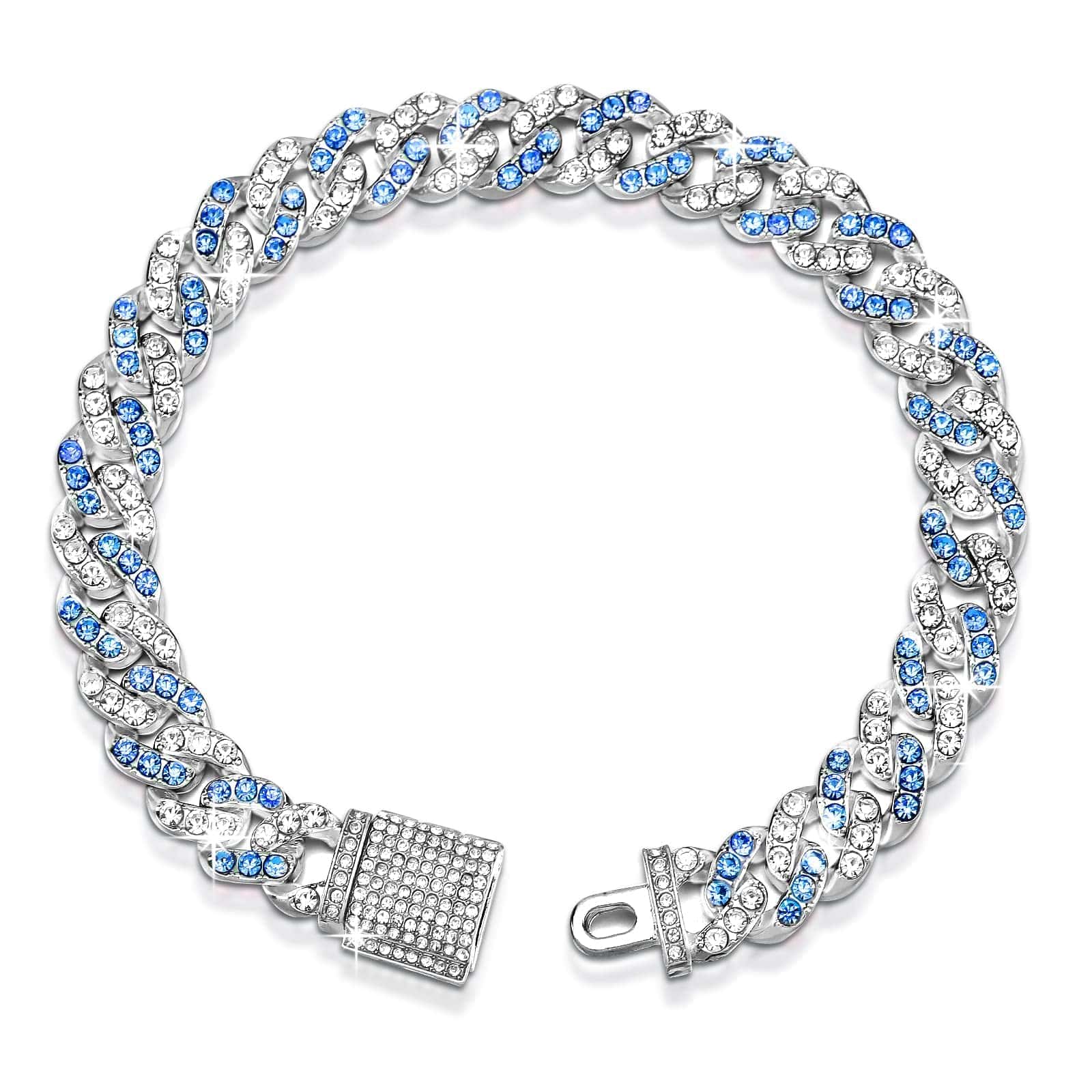 Collar de Cadena Brillante de 18 pulgadas para Perros Teal