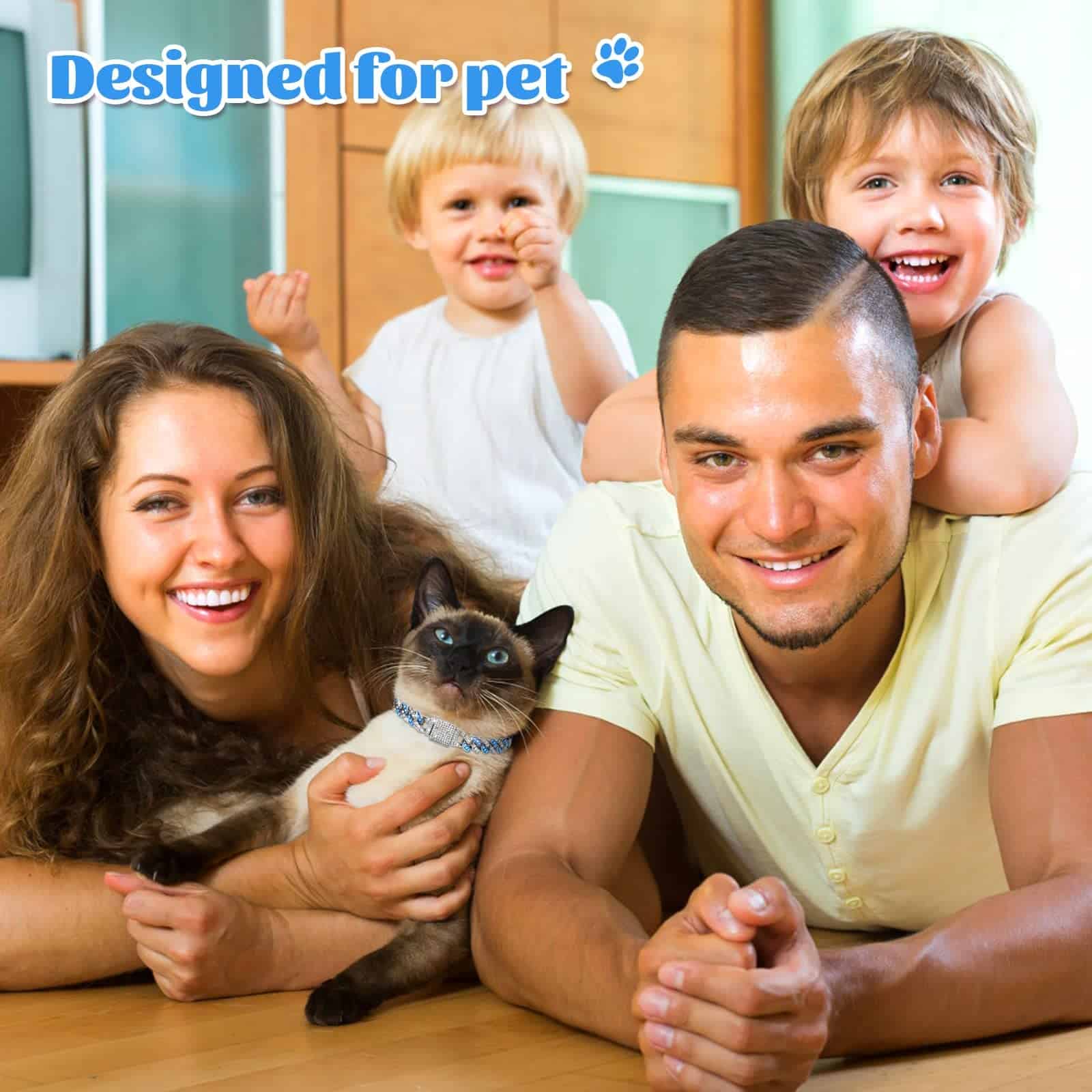 Collar de Cadena Brillante de 18 pulgadas para Perros Teal - Imagen 7