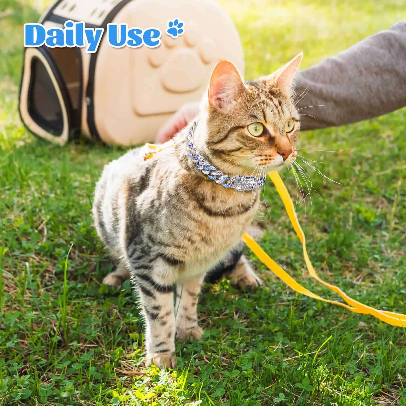 Collar de Cadena Brillante de 18 pulgadas para Perros Teal - Imagen 6