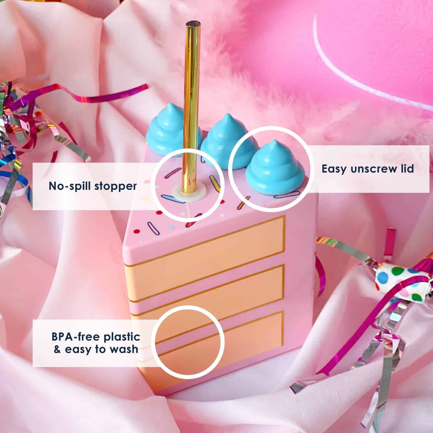 Juego de 6 Vasos para Beber Packed Party Piece of Cake; - Imagen 5