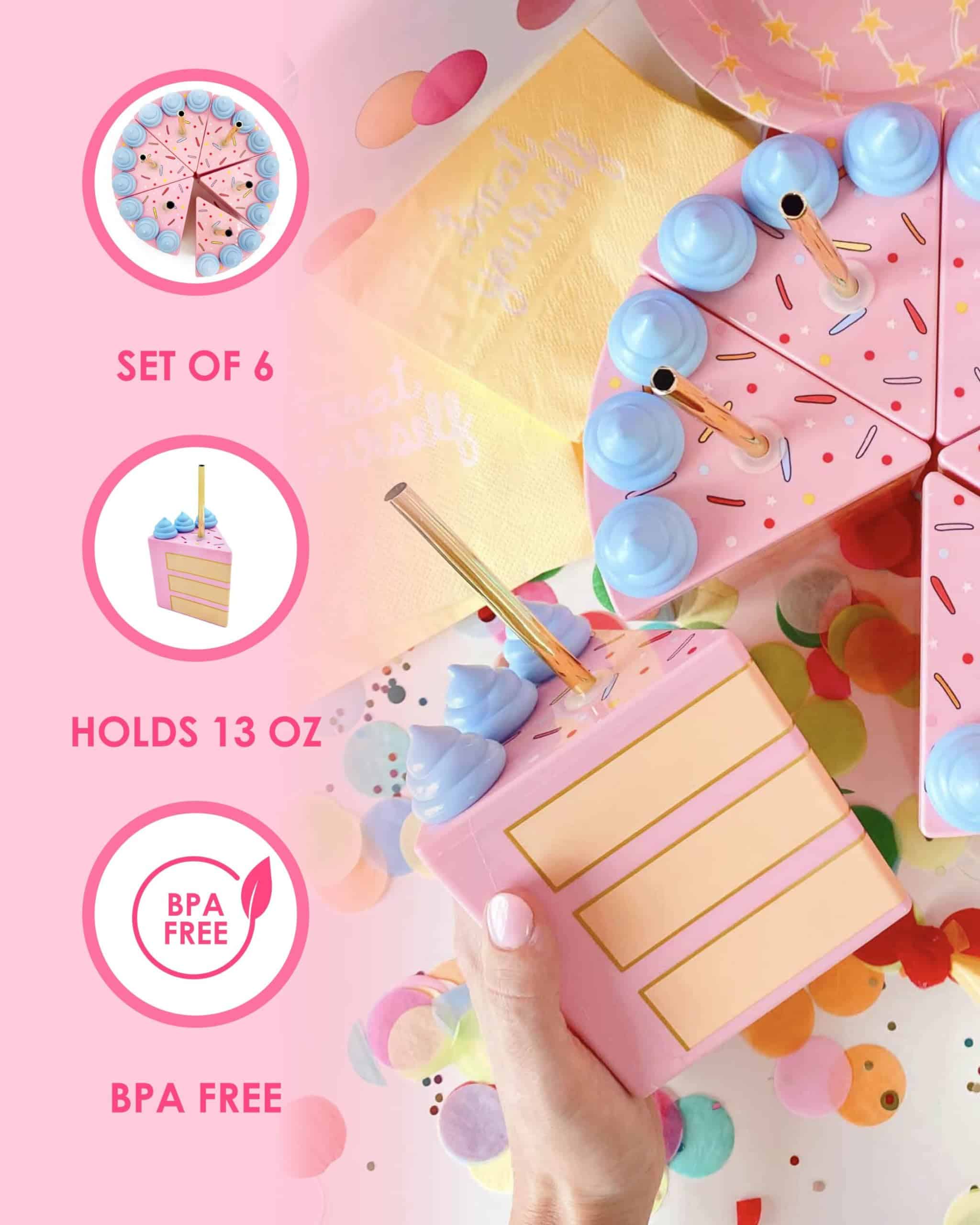 Juego de 6 Vasos para Beber Packed Party Piece of Cake; - Imagen 3