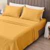 Juego de sábanas de microfibra amarillo de 4 piezas Great