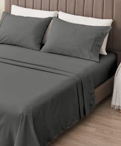 Juego de sábanas de microfibra gris de 3 piezas Great Bay