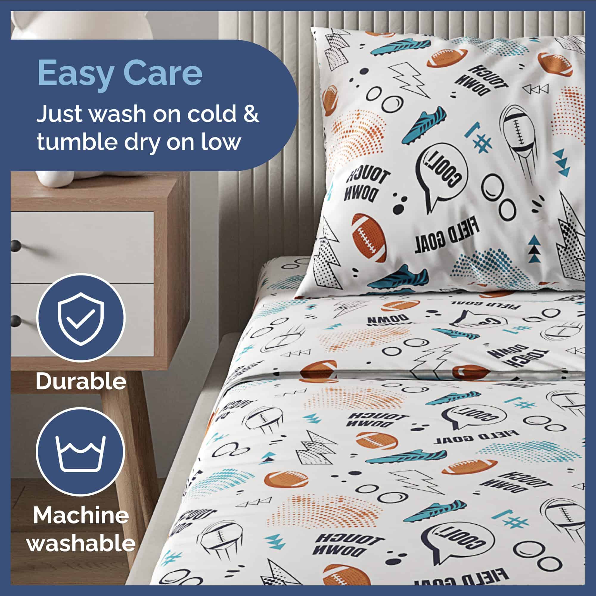 Juego de sábanas completo de fútbol para niños de 4 piezas - Imagen 6